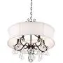 Zula Dark Bronze Crystal Pendant Chandelier 22'' Wide White Fabric Shade 5-Light Fixture for Dining Room House Foyer Kitchen Island Entryway Bedroom Living Room - Vienna Full Spectrum