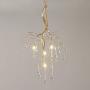 LAKIQ Modern Crystal Chandelier Light Gold Metal Twig Hanging Pendant Lighting Fixture Teardrop-Shaped Modern Linear Crystal Chandelier Elegant Style for Dining Table Living Room Kitchen (4 Lights)