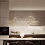 Minimalist LED Chandelier Modern Pendant Light Metal Hanging Ceiling Light Fixture Adjustable Chain Hanging Lamp for Dining Living Rooms Kitchen (Gold)