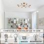 YIINO 8 Light Gold Sputnik Chandeliers,Modern Ceiling Lighting Semi Flush Mount Pendant Lighting Vintage Ceiling Chandelier Black Light Fixture for Dining Living Room