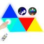 Triangle Wall Light with Remote Control,Smart LED Modular Light Panels Touch-Sensitive Multicolor RGBW Night Light DIY Geometry Splicing Quantum Light for Bedroom Living/Gaming Room Party Decor,5 Pack