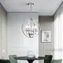 Maxax Orb Chandeliers 4 Lights Pendant Lighting Globe Chandeliers for Foyer Lighting Adjustable Pendant Light Fixtures Chrome Finish Chandelier for Dining & Living Room, Bedroom, Foyer and Kitchen