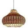 Vintage Chandelier, Natural Bamboo Pendant Lamp, Rattan Handwoven E27 Ceiling Light Fixture for Bedroom Dining Room Kitchen Hanging [Energy Class A+],50cm