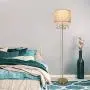 61& Crystal Floor Lamp LED Standing Lamp Linen Shade Elegant Design Floor Light Tall Upright lamp with LED Bulb for Living Room, Bedroom, Office and Reading(Copper)