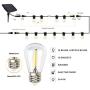 Beilf Large Capacity Ultra Bright 48ft Outdoor Solar String Lights, Waterproof, USB Charge,Heavy Duty Cable,17 Pcs Shatterproof LED Bulbs, 4 Modes,Solar Backyard Patio Lights for Patio,Garden,Porch