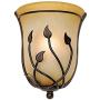 Leaf and Vine Farmhouse Wall Light Sconce Pocket Bronze Hardwired 10 1/2'' High Fixture Amber Rimmed Glass for Bedroom Bathroom Hallway - Regency Hill