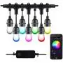 HBN Smart OutdoorPatio Lights RGBW Color & White LED Lights Smart String Light-24ft, 12 Round Bulbs, 2.4 GHz Only, Works with Alexa/Google Assistant, App Controlled, No Hub Needed, IP65 Waterproof