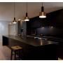 Hoocozi Modern Black Gold Pendant Light for Kitchen Island One-Light Adjustable Metal Pendant Lighting Fixture for Dining Room Living Room Bedroom