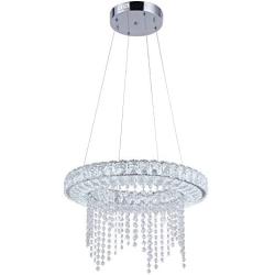 Maxax Modern Crystal Chandelier Lighting Ceiling 1 Ring Led Light Fixtures Hanging for for Dining Room, Living Room