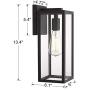 Bestshared Outdoor Wall Lantern, 1-Light Exterior Wall Sconce Light Fixtures,Wall Mounted Single Light, Black Wall Lamp with Clear Glass (Black, 2 Pack)