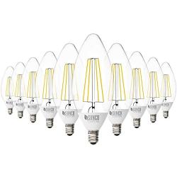 Sunco Lighting 10 Pack B11 LED Candelabra Bulb, Dusk-to-Dawn, 5W=40W, 4000K Cool White, Filament, 500 LM, E12 Base, Outdoor Decorative Light for Sconces - UL