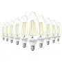 Sunco Lighting 10 Pack B11 LED Candelabra Bulb, Dusk-to-Dawn, 5W=40W, 5000K Daylight, Filament, 500 LM, E12 Base, Outdoor Decorative Light for Sconces - UL
