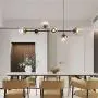 Modo Lighting Modern Ceiling Pendant Lighting Adjustable Chandelier 6-Light Lamp Globe Glass Hanging Light Fixture for Living Room Dining Room Bedroom