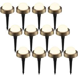 LEONLITE 12-Pack LED Low Voltage Landscape Lights, 4.5W 12-24V AC/DC Pathway Lighting, Aluminum Stake (No Transformer), IP65 Waterproof, 2700K Soft White