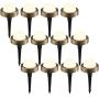 LEONLITE 12-Pack LED Low Voltage Landscape Lights, 4.5W 12-24V AC/DC Pathway Lighting, Aluminum Stake (No Transformer), IP65 Waterproof, 2700K Soft White