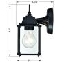 LIT-PaTH Outdoor Wall Lantern, Wall Sconce as Porch Lighting Fixture, E26 Base 100W Max., Aluminum Housing Plus Glass, Water-Proof and Outdoor Rated, ETL Qualified, 2-Pack (Black)