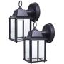 LIT-PaTH Outdoor LED Wall Lantern, Wall Sconce as Porch Lighting Fixture, 5000K Daylight White, 9.5W (75W Equivalent), 800 Lumen, Aluminum Housing Plus Glass, Outdoor Rated, 2-Pack LIT-PaTH Outdoor LED Wall Lantern, Wall Sconce as Porch Lighting Fixture, 5000K Daylight White, 9.5W (75W Equivalent), 800 Lumen, Aluminum Housing Plus Glass, Outdoor Rated, 2-Pack