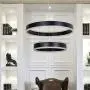 Modern Chandeliers, LED Pendant Light Fixture Ceiling Lamp with Remote Control 2 Circle Ring Lamp Living Room, Black, 6000k Modern Chandeliers, LED Pendant Light Fixture Ceiling Lamp with Remote Control 2 Circle Ring Lamp Living Room, Black, 6000k
