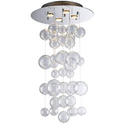 Saint Mossi Modern Glass Raindrop Chandelier Lighting Flush Mount LED Ceiling Light Fixture Pendant Lamp for Dining Room Bathroom Bedroom Livingroom 4 GU10 Bulbs Required H31'' X D20''