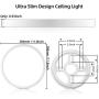 LED Flush Mount Ceiling Light, Smart app Control, 12inch High Bright 3100lm, Super Slim Ceiling Light, Color Adjustable, Dimmable Ceiling Light for Bedroom,Living Room, Dining Room(White, One Pack)