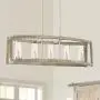 Kerr Wood Brushed Nickel Linear Pendant Chandelier 32 3/4'' Wide Modern Farmhouse 5-Light Fixture for Kitchen Island Dining Room - Possini Euro Design