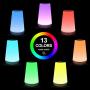 Table Lamp Touch Night Light - Portable Sensor Remote Control Bedside Lamps with Quick Rechargeable USB Dimmable Warm White Light 13 Colors RGB Table Lamp for Bedroom Living Room Office (White Wood)