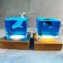 Shark Night Light,Cube Shark Diver Night Lamp Novelty Gift for Children for Living Rooms and Bedrooms Decor