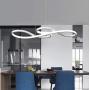 LED Chandelier Dining Room Island Ceiling Pendant Light Dimmable 3000K-6500K Remote Acrylic Half Flush Mount Lighting Fixtures, Modern Designer Height Adjustable Bedroom Living Room Decor Hanging Lamp