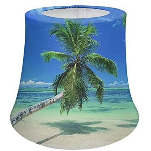 UNICEU Tropical Palm Tree on Beach Lamp Shades Table Lamp Shades Fade Resistant Reading Lamp Shades Universal Fit Most Lamps Trendy Room Decor