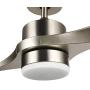 CO-Z 52-Inch Ceiling Fan Brushed Nickel Finish with 2 Silver ABS Blades and White Glass 15W LED Light Kit (Brushed Nickel)