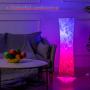 Floor Lamp, CHIPHY 39'' dimmable Standing Lamp, 7 Colors Changing LED Bulbs and 10 Levels Brightness and Color Temperature, Remote Control, Purple Fabric Shade, Modern for Bedroom, Kids Room, Play Room
