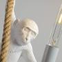 CHABEI Loft Vintage Resin Hemp Rope Monkey Pendant Light Fixture Chandelier Industrial Retro E26 Edison Ceiling Pendant Lamp for Dining Living Room Bedroom Bar Cafe (White)