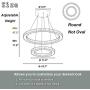 Antilisha LED Chandelier Lighting Crystal Modern LED 2 Rings Pendant Lights for Bath-Room Closet Dressing Room Powder Room 20''-12''