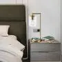 Desk Lamp Wireless Charging Pad and USB Port Charge Mobile Phones Living Room Table Light for Midcentury, Office Industrial & Farmhouse Decor - Hanging Glass Shade Gold