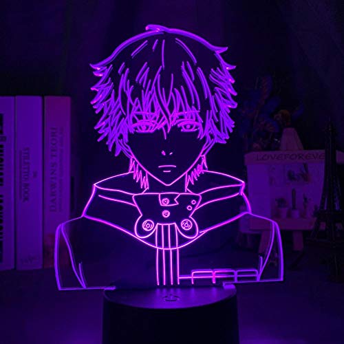 3D Night Light LED Tokyo Ghoul Ken Kaneki Face Nightlight 3D Led Night Light for Reading Room Decor Light Anime Gift for Birthday Table Lamp USB SGFG