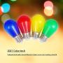 Visther S14 LED Colored String Light Bulb, 1W Plastic Shatterproof Incandescent Replacement, E26 Base, Edison Bulbs for Outdoor Indoor Patio Christmas String Lights, 24 Pack, Red/Blue/Yellow/Green