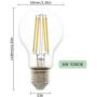 Yueximei A19 Dusk to Dawn Light Sensor LED Bulb, Filament Lamp, 6W 60W Equivalent, E26 5000K, 650 Lumens, Auto On/Off, Indoor Outdoor Lighting Lamp for Porch, Garage, 4 Pack