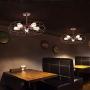 Industrial Vintage Semi Flush Mounted Ceiling Light -LITFAD 21'' Chandelier Barn Metal Pendant Light Chandelier with 5 Lights Hanging Lamp Metal Cage Fixture for Restaurant Lighting Bar Farmhouse Rust