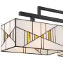 Oswell Black Large Linear Island Pendant Chandelier 42 1/2'' Wide Mission Tiffany Style Art Glass 3-Light Fixture for Kitchen Island Dining Room - Robert Louis Tiffany