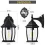PARTPHONER 2 Pack Dusk to Dawn Outdoor Light Fixtures, Waterproof Porch Light Fixtures Wall Mount, Outside Wall Sconce Exterior Wall Lamp with Textured Glass for House, Front Door, Garage
