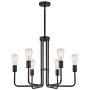 LUMAIXUN Chandelier Lighting 6 Light Sputnik Chandeliers Black Celing Hanging Light Fixure Famhouse Pendant Light for Dining Room