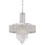Crystal Cascade Chrome Drum Pendant Chandelier 19 1/2'' Wide Modern Halogen 9-Light Fixture for Dining Room House Foyer Kitchen Island Entryway Bedroom Living Room - Vienna Full Spectrum