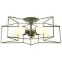 KWOKING Lighting 5 Lights Creative Flush Mount Ceiling Light Minimalist Industrial Star Ceiling Light Fixture Modern Decoration for Children Room, Hallway,Living Room Green