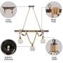 BAYCHEER Multi-Light Natural Rope Pendant Lights Chandelier Celling Lamp Hanging Light Fixture with Cage Guard for Indoor Warehouse Barn in Dark Bronze use 3 E26 Bulbs