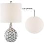 Maxax Modern Table Lamp Set of 2 Ball Ceramic Desk Lamp with White Fabric Shade for Living Room Family Bedroom Bedside