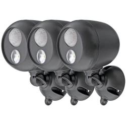 Mr. Beams MB363 Wireless LED Spotlight with Motion Sensor and Photocell, Dark Brown, 3-Pack