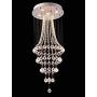 Saint Mossi Chandelier Modern K9 Crystal Raindrop Chandelier Lighting Flush Mount LED Ceiling Light Fixture Pendant Lamp for Dining Room Bathroom Bedroom Livingroom 5 GU10 Bulbs Required H43'' X D18''