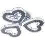 Modern 3 Heart Rings Crystal Chandelier Ceiling Light Fixture LED Pendant Lamp for Living Room Dinning Room Bedroom Indoor Lighting (Heart Cool White)