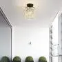 Semi Flush Mount Crystal Chandelier，Modern Black Ceiling Light Fixture，Ceiling Lamp for Farmhouse Hallway Entryway Kitchen Dining Room Closet