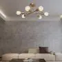 Chandelier Lights Semi Flush Mount Ceiling Modern Sputnik Lighting Farmhouse Kitchen Fixtures for Dining Room Living Bedroom Foyer,6 Light Gold Copper Chandelier Lights Semi Flush Mount Ceiling Modern Sputnik Lighting Farmhouse Kitchen Fixtures for Dining Room Living Bedroom Foyer,6 Light Gold Copper